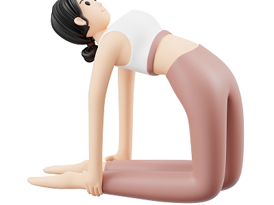 Modern Yoga Do Yoga Cartoon Woman Anime Woman 3d model