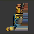 Colorful Superhero Themed Decorative Painting With 3D Design And Action Characters