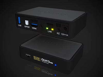 PUNOQuad Black Mini PC With USB HDMI LAN DC Ports For Multiple Connections 3d model