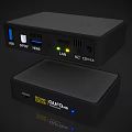 PUNOQuad Black Mini PC With USB HDMI LAN DC Ports For Multiple Connections 3d model
