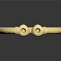 Elegant Shiny Gold Bracelet With Braided Texture And Animal Head Ends For Daily Wear