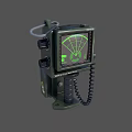 Military Handheld Tactical Device With Green Radar Screen And Control Knobs