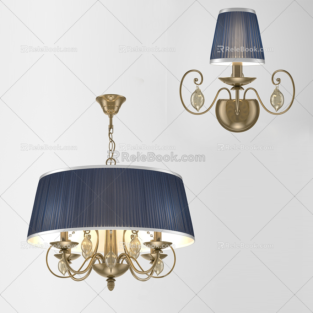 Simple European lamps and lanterns combination lamps model