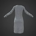 Gray Long Sleeve Casual Dress with Simple Design and Loose Fit