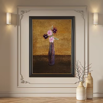 French retro medieval European classical abstract decorative painting 3d model
