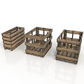 Three Rustic Wooden Storage Crates For Home Organizing And Decor