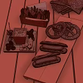 Delicious Assorted Food Platter With Sandwiches Pretzels Fries And Fresh Sides