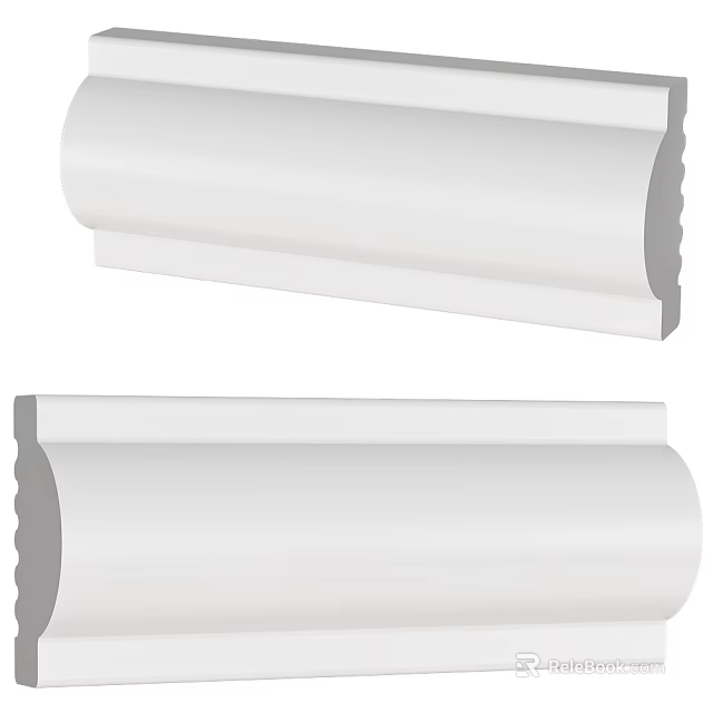 Classic White Gypsum Molding Design For Interior Wall And Ceiling Trim 3d model