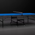 Sports Equipment Blue Ping Pong Table With Black Frame And Movable Wheels