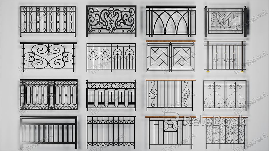 Modern guardrail wrought iron railing model