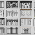 Various Decorative Metal Fence Designs With Intricate Patterns And Stylish Structures 3d model