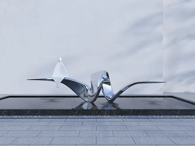 Modern City Sculpture Waterscape Sculpture Ripple Waterscape Sculpture Ripple Waterscape Art Sculpture Zen Artistic Conception Sculpture City Sculpture 3d model