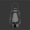 Classic Vintage Kerosene Lamp With Metal Frame Glass Chimney And Handle