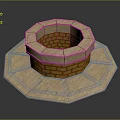 Outdoor Garden Ornament With Circular Stone And Brick Design Structure