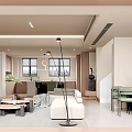 Modern Dining and Living Room Interior Design With Sofa Coffee Table And Dining Chairs