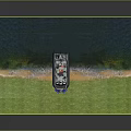 Amphibious Hovercraft Miniature Scene With Green Grass And Blue Water Mat