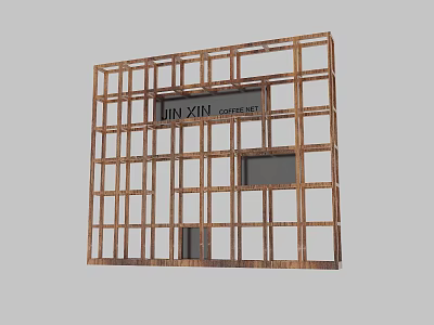 Wooden Frame Background Wall For Construction With Window And Door Frames 3d model