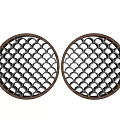 Modern openwork window tile round window grilles 3d model