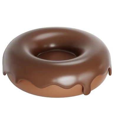 Delicious Chocolate Donut With Dripping Chocolate Glaze And Round Shape 3d model