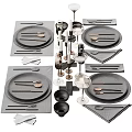 Modern Tableware Set With Plates Cutlery Glasses Napkins And Stylish Arrangement