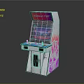 Neon Fist Arcade Machine With Pink White Design And Graffiti Art Illuminated Screen