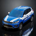 Blue and white POLIZIA police SUV model vehicle with official design and distinct markings