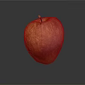 Fresh Red and Yellow Shiny Apple on Dark Background with Reflection 3d model
