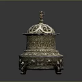 Vintage Style Decorative Ornament Set With Intricate Carvings Top Ornament And Claw Foot Base