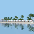 Modern Beach Online Red Beach Architecture 3d model