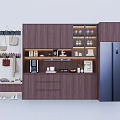 Modern Wine Cabinet With Dark Wood Finish Glass Shelves And Wine Glass Storage Design