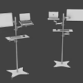 Iron Mobile Laptop Monitor Stands With Wheels And Tray For Office Workstation