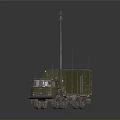 Green Military Communication Truck With Long Antenna Enclosed Cargo And Ladder