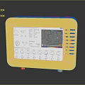 Yellow Blue Digital Weather Monitor With Screen Showing Temperature And Map