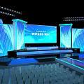Modern VIPAD HAC Event Stage With Large Screen Lighting And Audience Seats