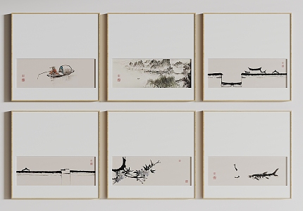 New Chinese Hanging Paintings 3d model