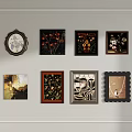 Abstract Paintings Framed Wall Display With Various Styles And Interior Decor 3d model