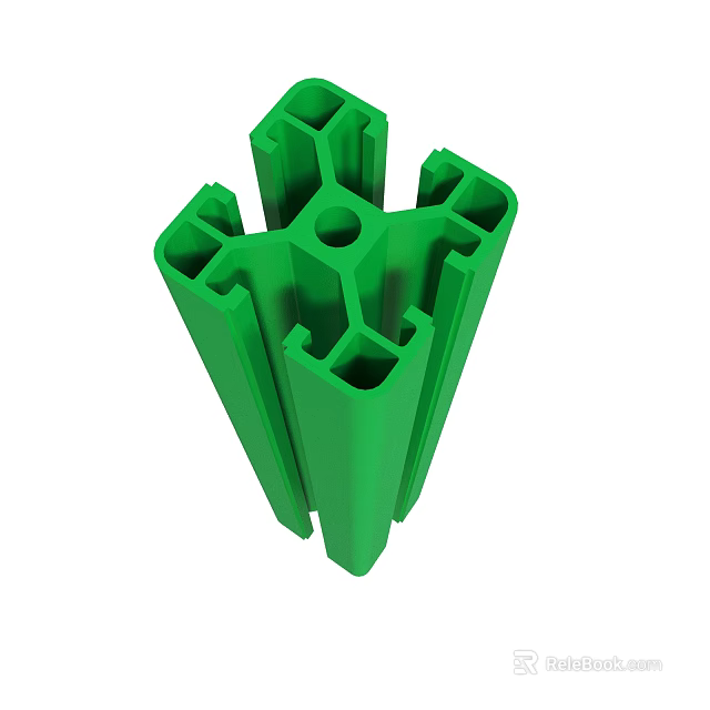 Green Plastic Structural Connector Component For Assembly Projects And DIY Structures 3d model