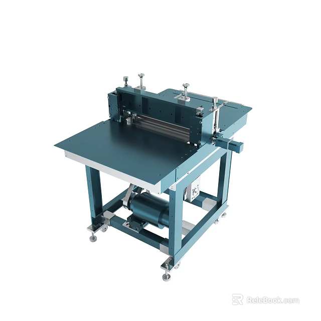 Industrial Heavy Duty Press Machine with Adjustable Rollers and Sturdy Worktable 3d model 