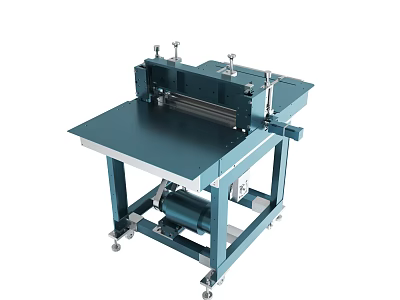 Industrial Heavy Duty Press Machine with Adjustable Rollers and Sturdy Worktable 3d model