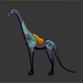 Colorful Fantasy Character Design Featuring Giraffe Like Creature With Vibrant Purple Blue And Orange Hues