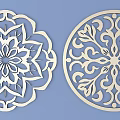 Chinese-style Carved Round Carved Traditional Pattern Lattice Carved Pattern 3d model