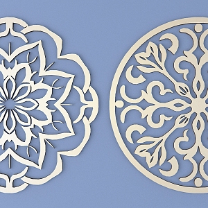 Chinese-style Carved Round Carved Traditional Pattern Lattice Carved Pattern 3d model