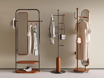 Modern Middle Ancient Hangers Floor Hangers Coat Racks 3d model