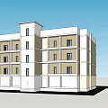 Modern Multi Story Residential Commercial Building Exterior With Balconies And Storefronts