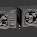 Two White Industrial Exhaust Fans With Metal Grilles And Mounted Brackets