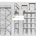 Modern Site Scaffolding Climbing Frame Climbing Ladder Site Ladder 3d model