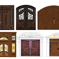 Diverse Door Designs with Carved Patterns Glass Panels and Wooden Frames for Home Entrance