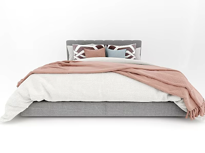 Modern style double bed 3d model