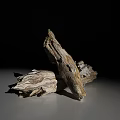 Natural Stone And Wood Decorative Artwork With Textured Surfaces And Earthy Tones