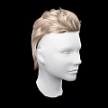 Game Movie Character White Head Model With Blonde Short Hair And Black Background